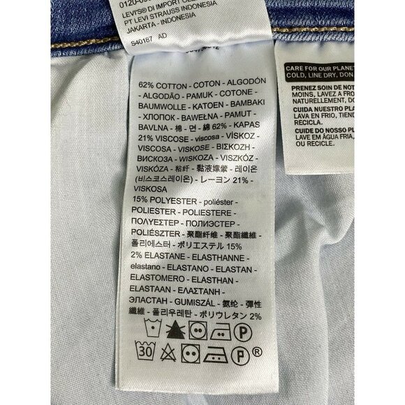 Levi's Women's Plus 711 Blue Denim Distressed Skinny Jeans Size 20W - Picture 10 of 11